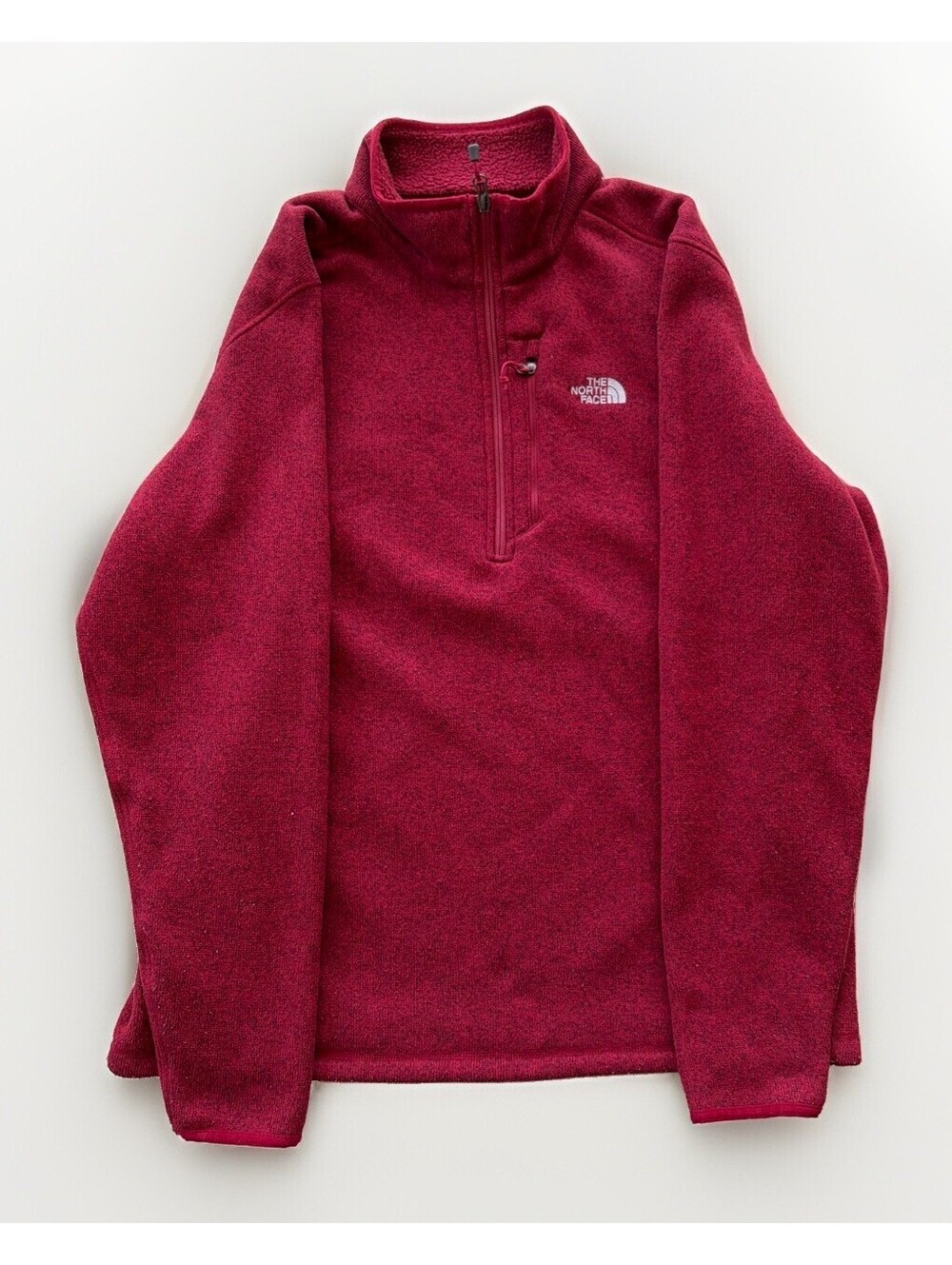 The North Face Mens LL Half Zip Fleece Pullover Maroon Red Fleece/Jacket Size XL